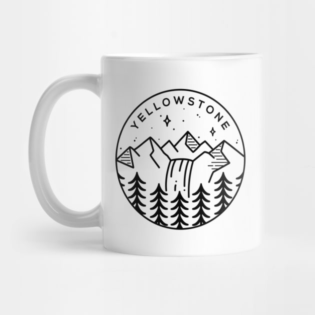 Yellowstone National Park, US Emblem - White by typelab